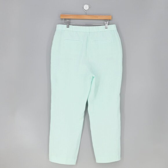 TALBOTS 100% Linen Crop Pants in Light Cool Mint Size 10 - Picture 2 of 7